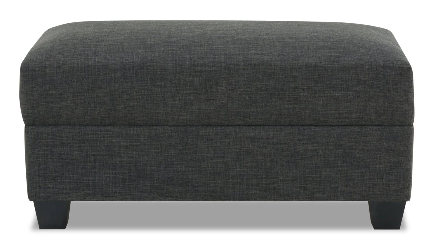 Ballenas Linen-Look Fabric Ottoman - Charcoal Grey - Image 11