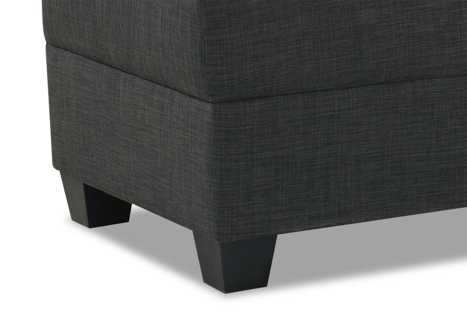 Ballenas Linen-Look Fabric Ottoman - Charcoal Grey - Image 12