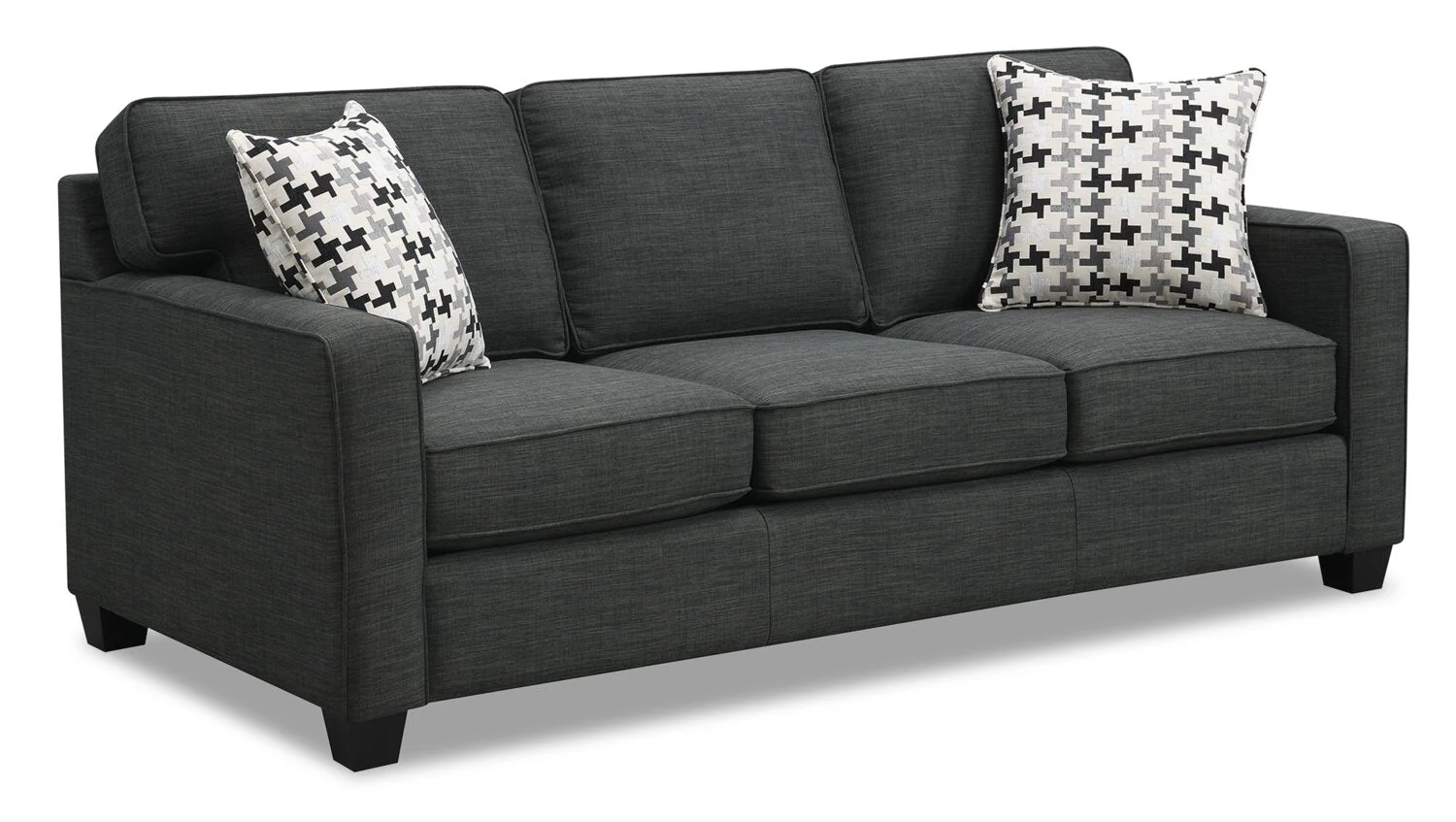 Ballenas Linen-Look Fabric Sofa - Charcoal Grey - Image 2