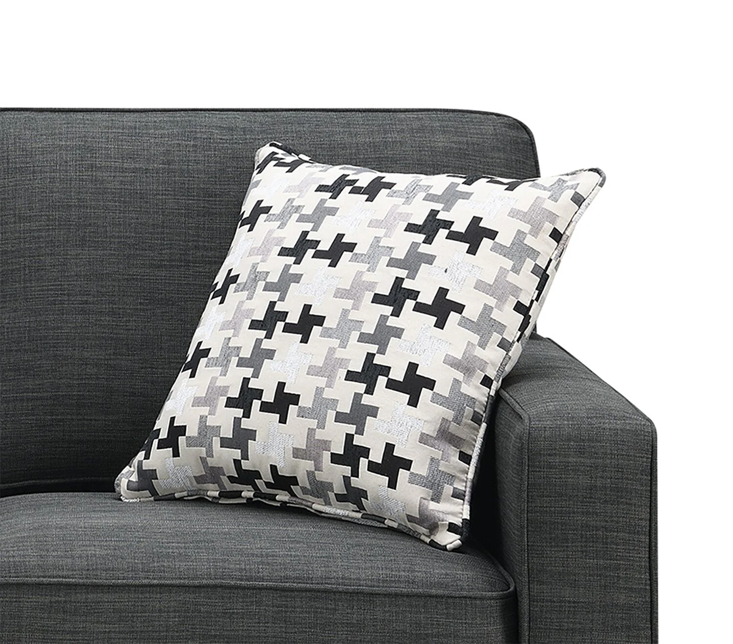 Ballenas Linen-Look Fabric Sofa - Charcoal Grey - Image 4