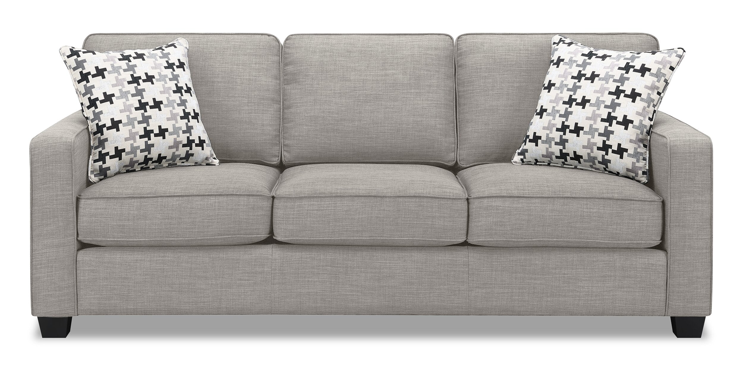 Ballenas Linen-Look Fabric Sofa - Light Grey - Image 2