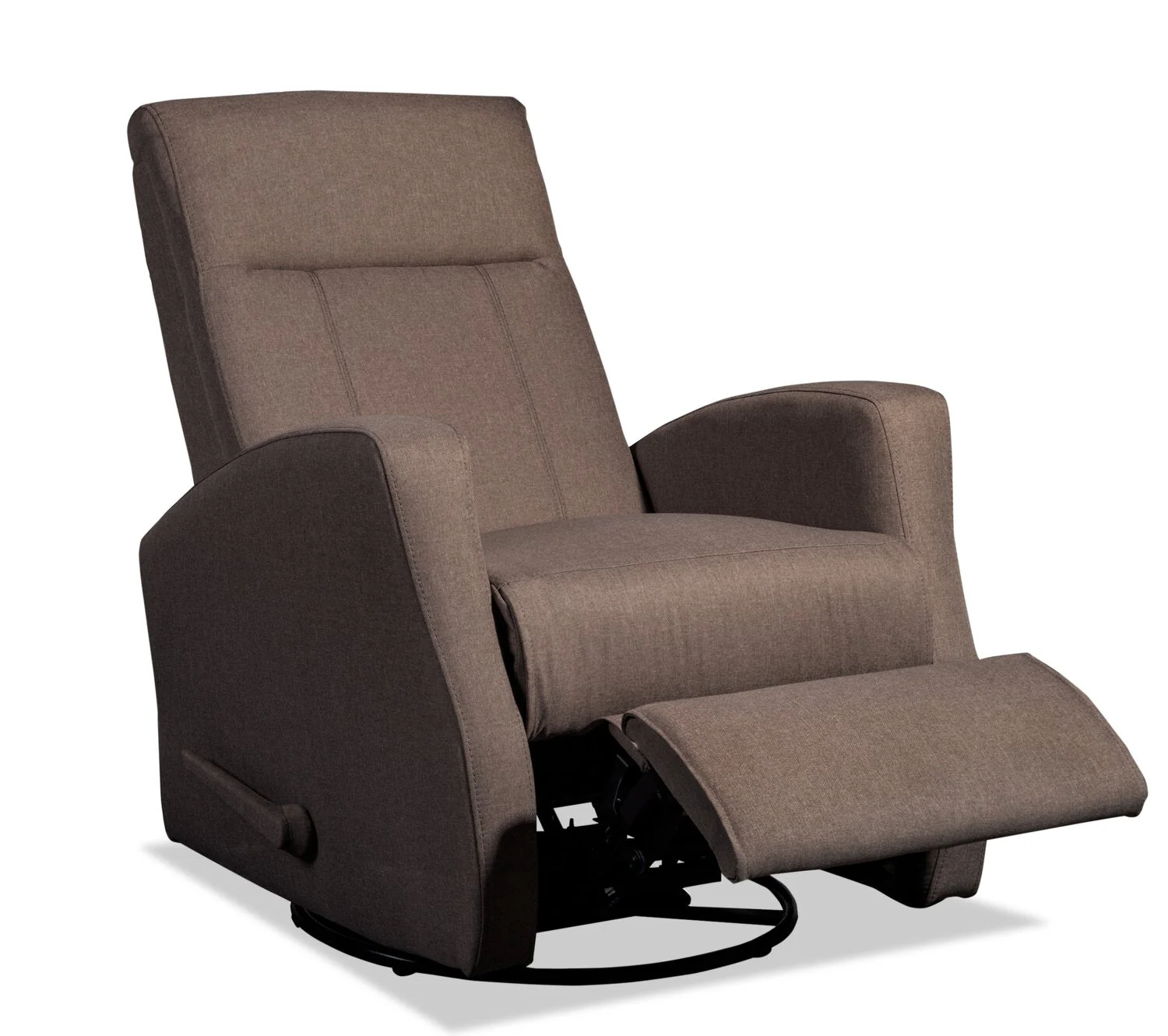 Bard Linen-Look Fabric Swivel Glider Recliner - Brown - Image 3