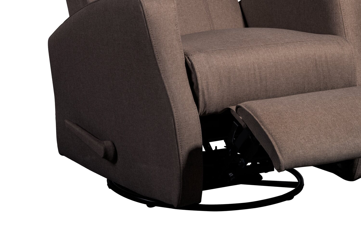 Bard Linen-Look Fabric Swivel Glider Recliner - Brown - Image 6