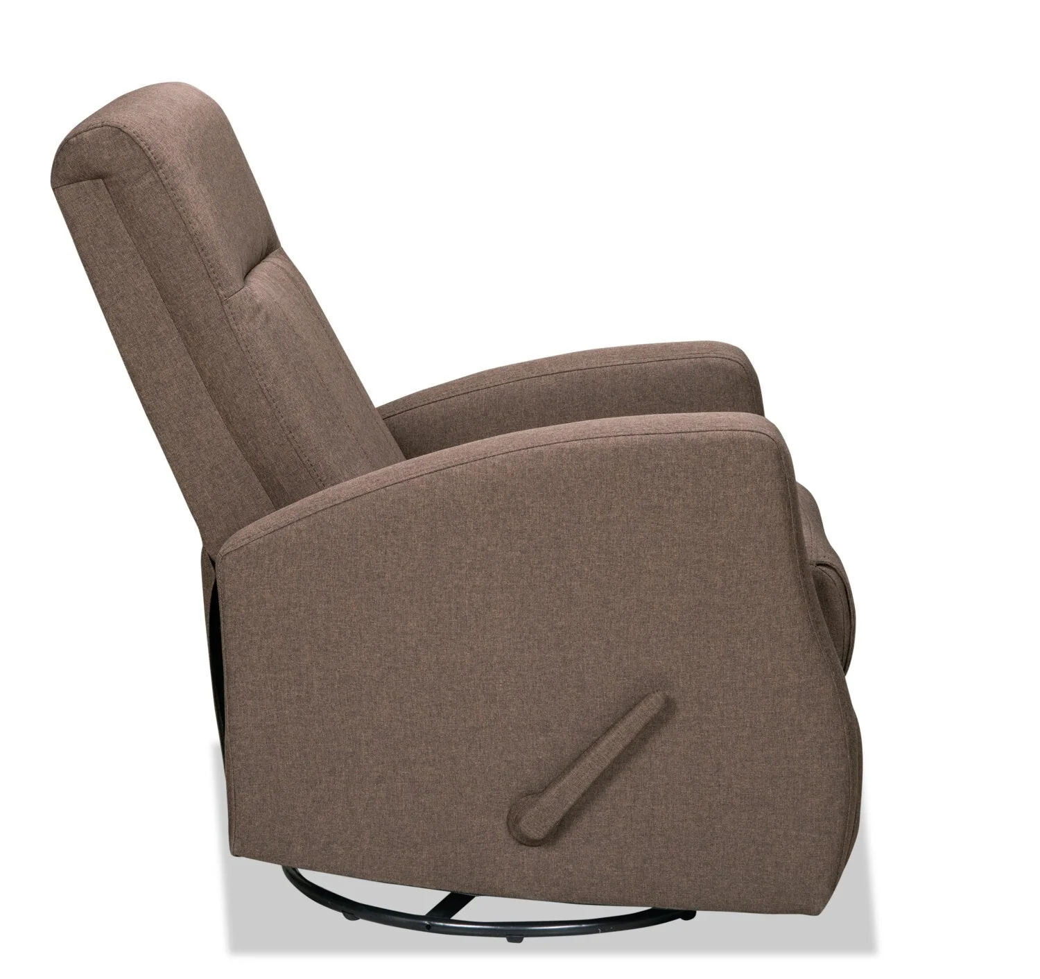Bard Linen-Look Fabric Swivel Glider Recliner - Brown - Image 8