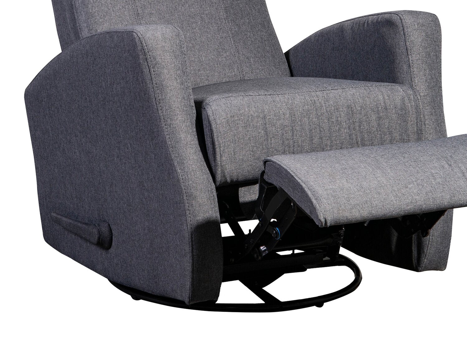 Bard Linen-Look Fabric Swivel Glider Recliner - Grey - Image 5