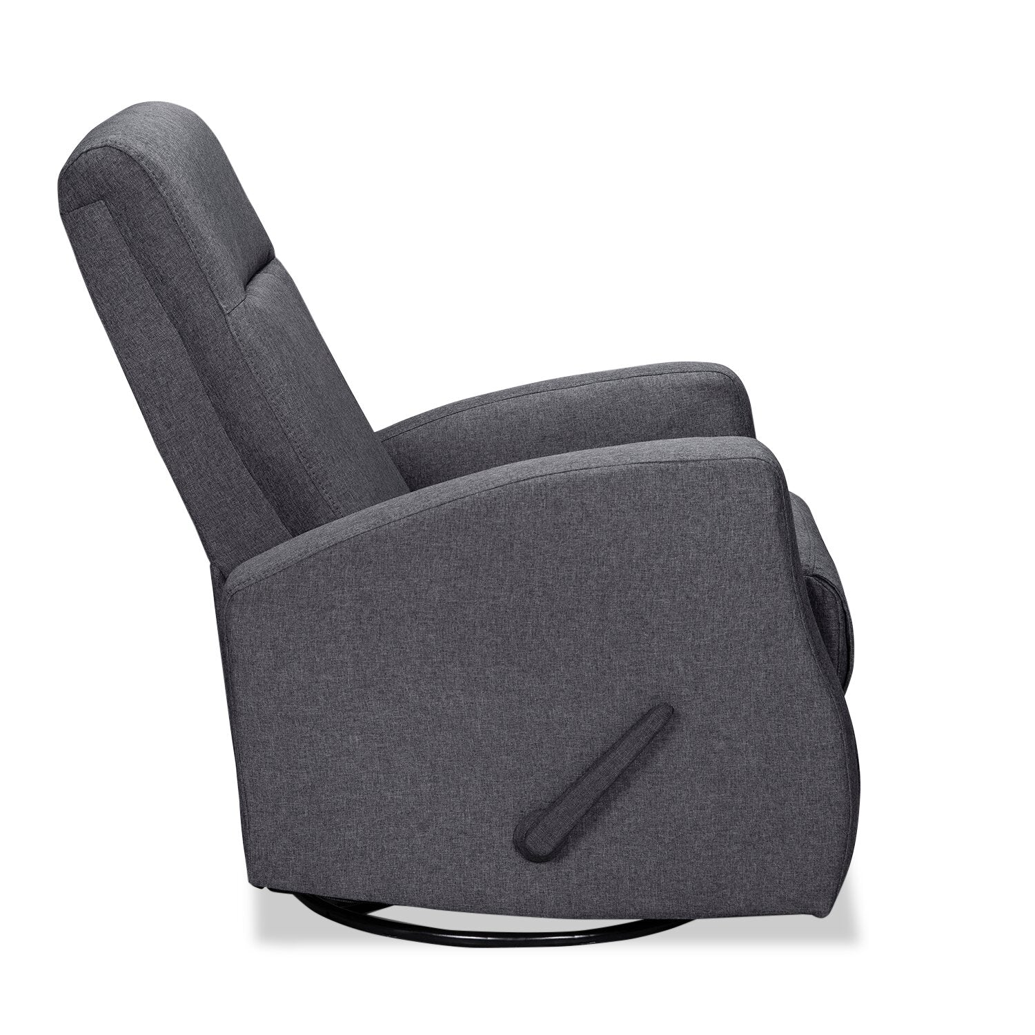 Bard Linen-Look Fabric Swivel Glider Recliner - Grey - Image 8