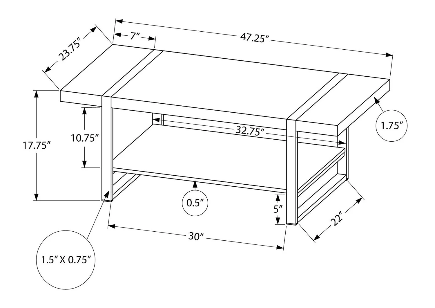 Becher Coffee Table - Black - Image 4