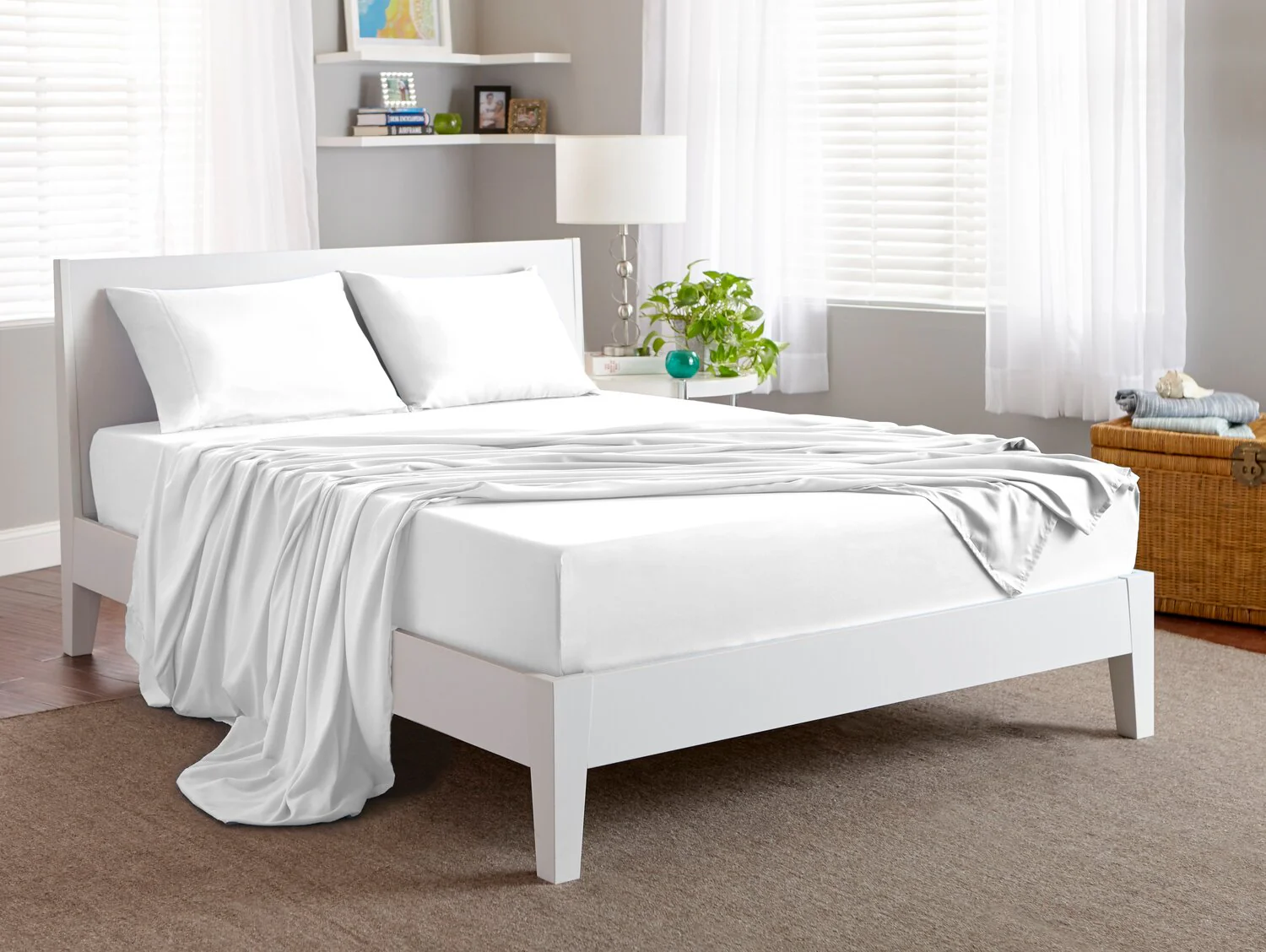 BEDGEAR Basic 4-Piece Full Sheet Set - White - Image 5