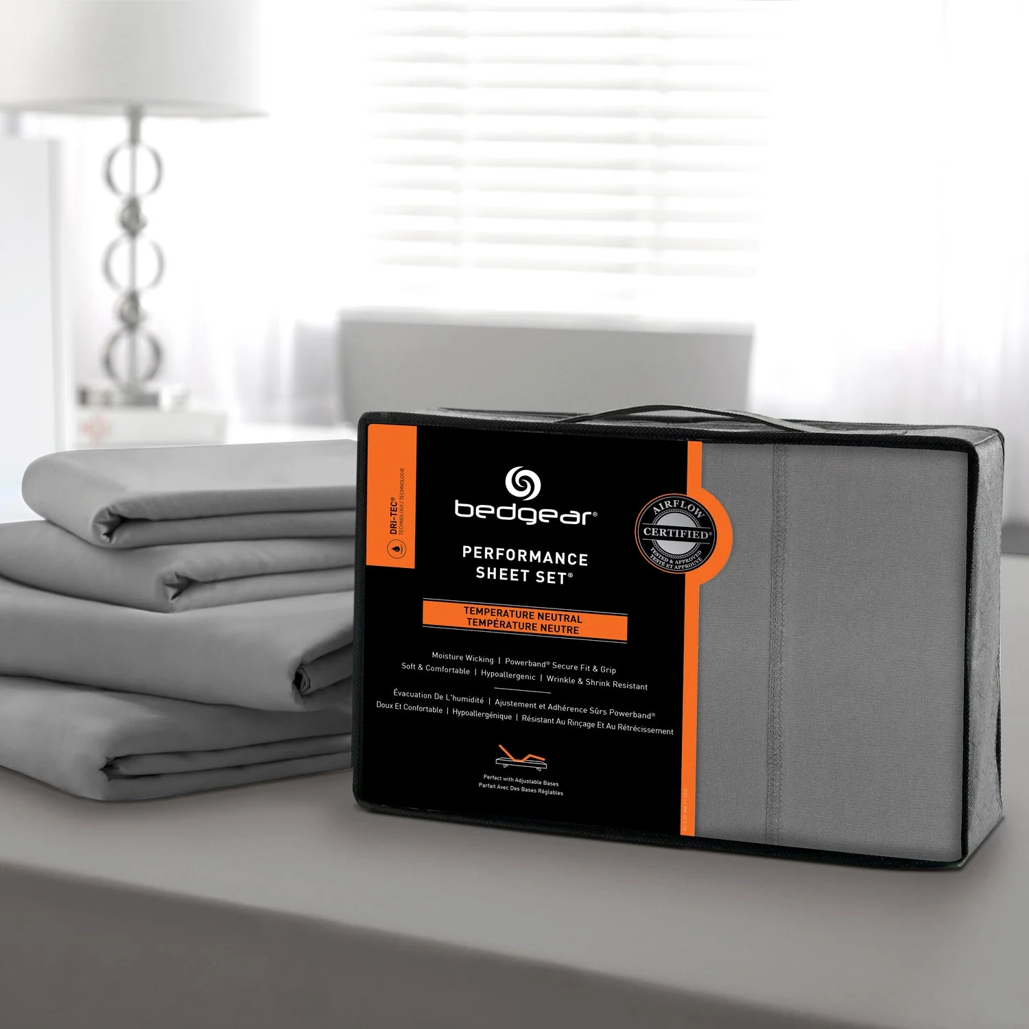 BEDGEAR Dri-Tec® 5-Piece King Split Sheet Set - Grey - Image 4