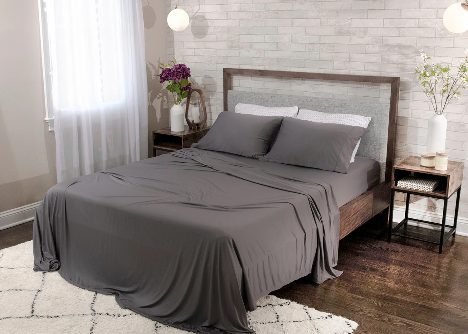 BEDGEAR Dri-Tec® 5-Piece King Split Sheet Set - Grey - Image 6