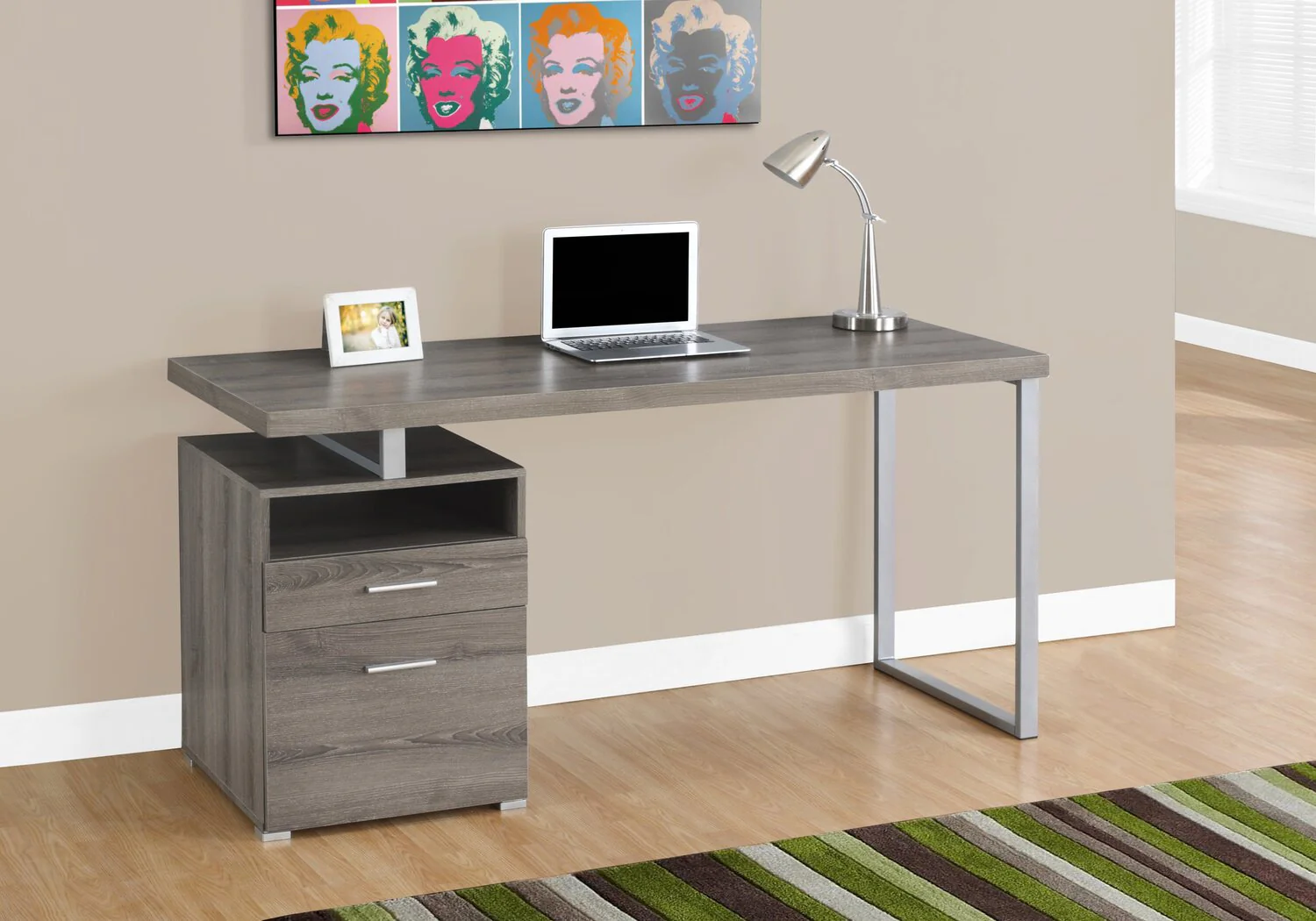 Belvenia Adjustable Desk - Dark Taupe - Image 3