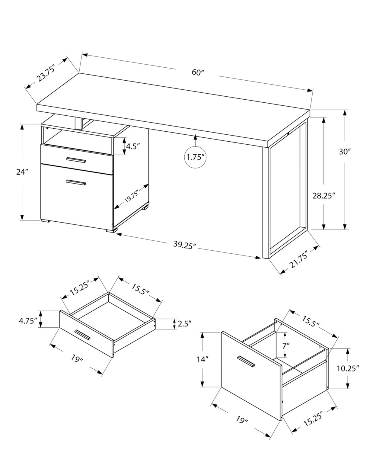 Belvenia Adjustable Desk - Espresso - Image 4