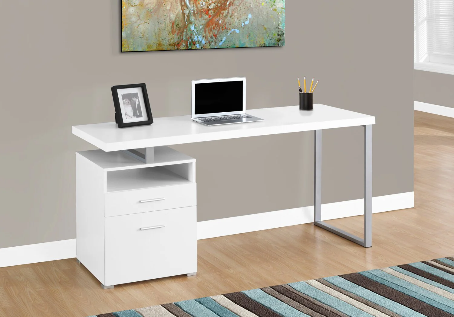 Belvenia Adjustable Desk - White - Image 3
