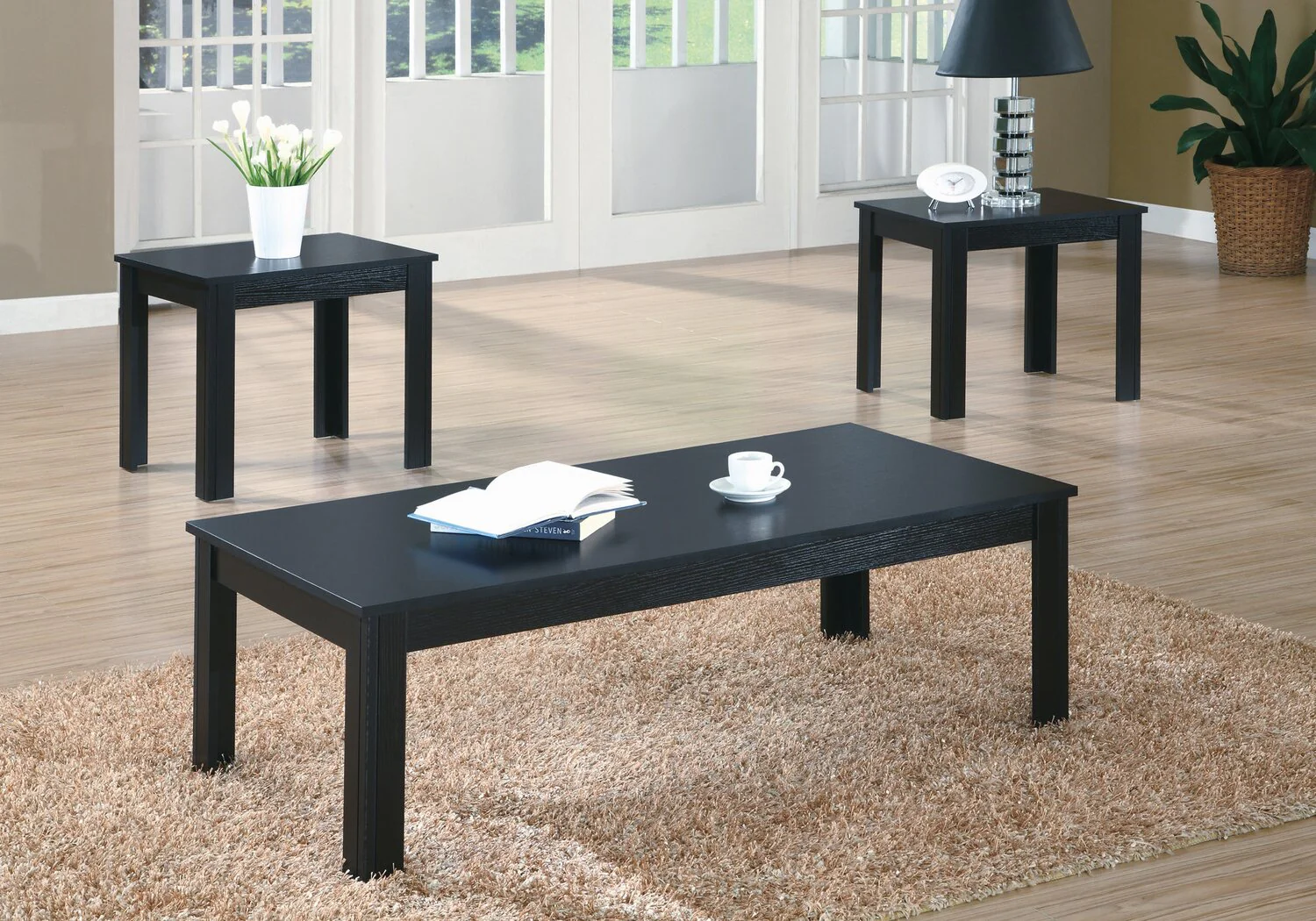 Bloom 3-Piece Coffee and Two End Tables Package - Black - Image 3