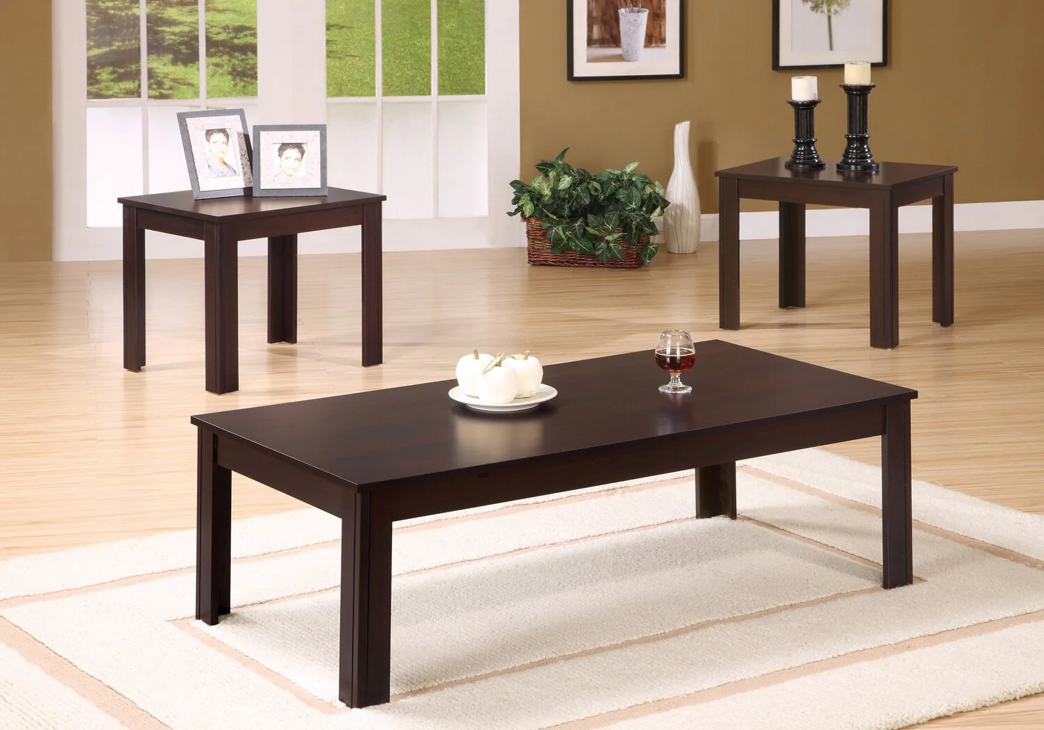 Bloom 3-Piece Coffee and Two End Tables Package - Espresso - Image 3