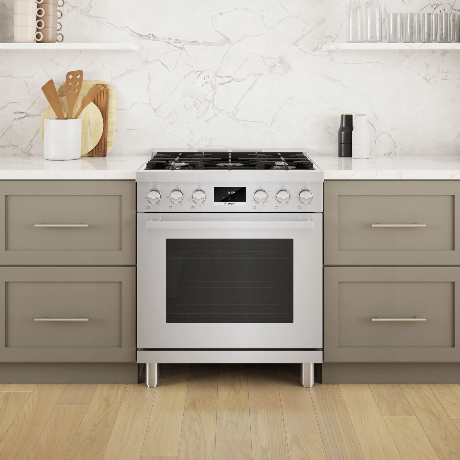 Bosch 800 Series 3.7 Cu. Ft. Industrial-Style Freestanding Gas Range - HGS8055UC - Image 5