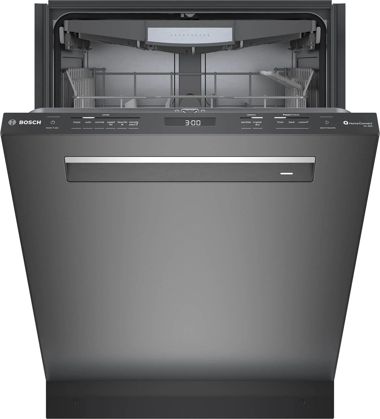 Bosch Black Stainless Steel 24" Smart Dishwasher with Home Connect, Third Rack - SHP78CM4N - Image 4