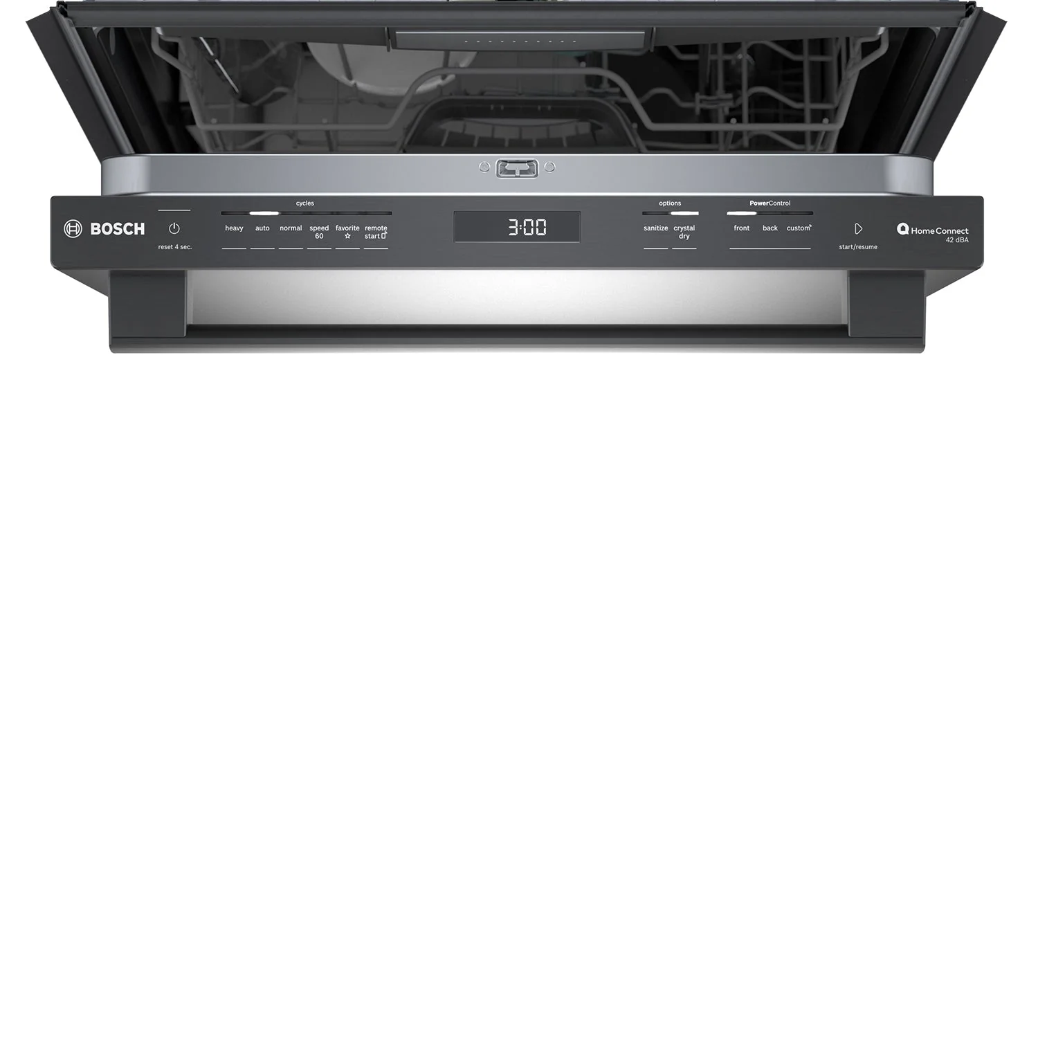Bosch Black Stainless Steel 24" Smart Dishwasher with Home Connect, Third Rack - SHX78CM4N - Image 3