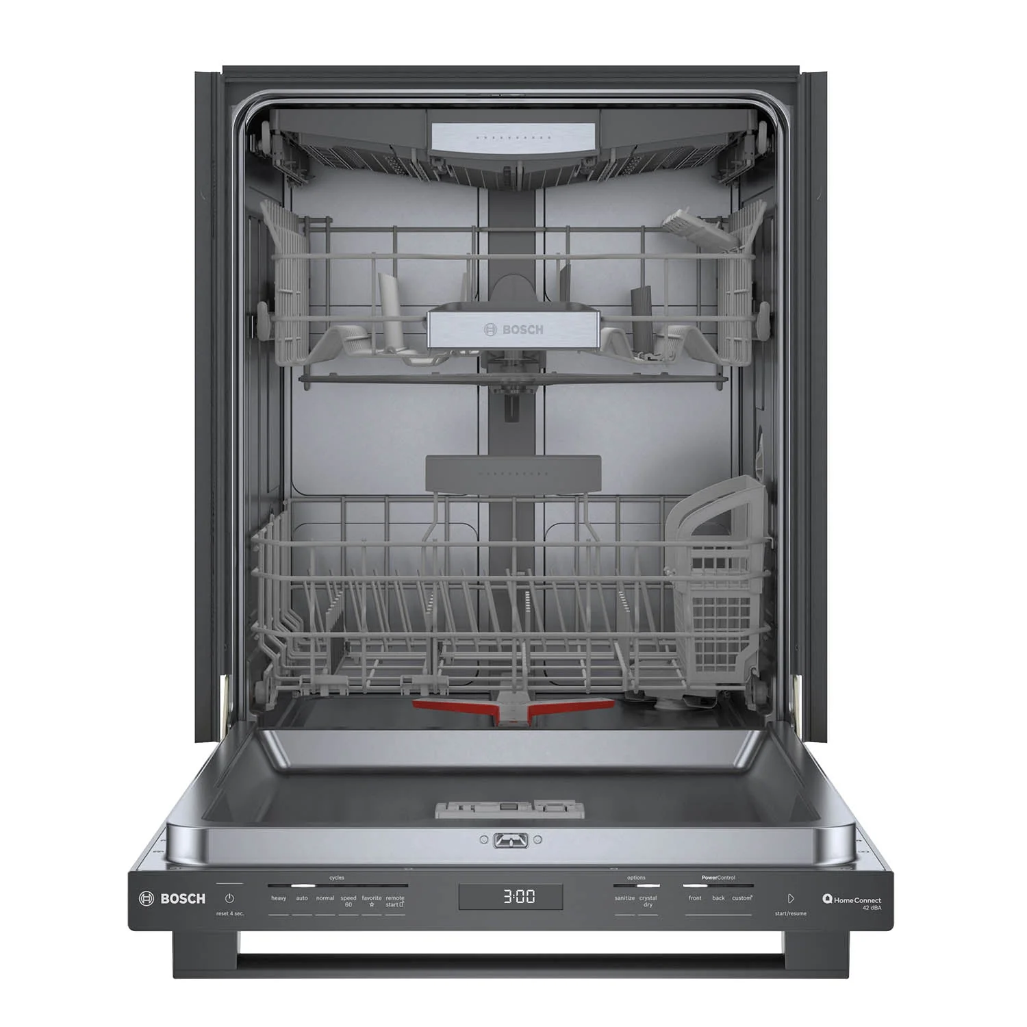 Bosch Black Stainless Steel 24" Smart Dishwasher with Home Connect, Third Rack - SHX78CM4N - Image 5