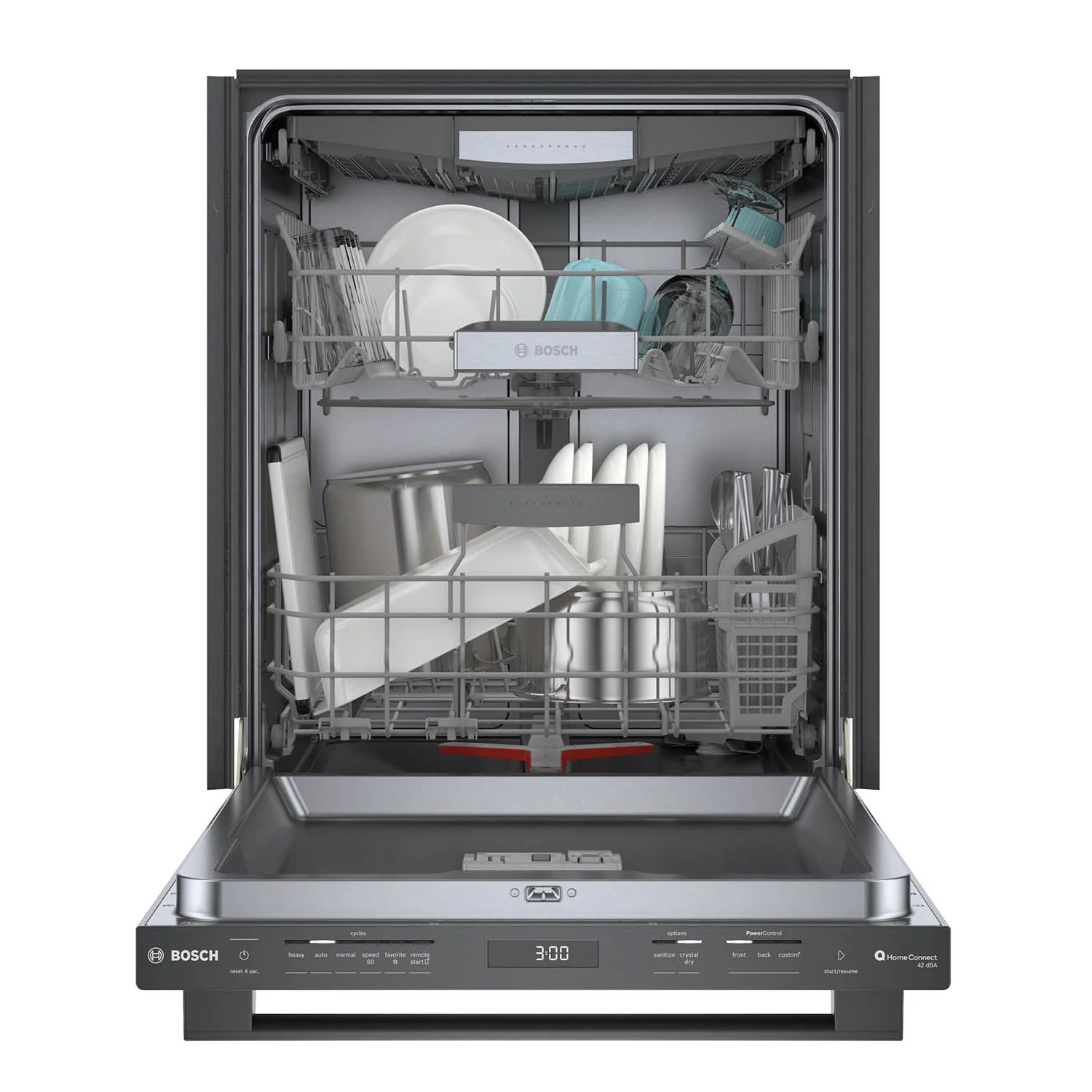 Bosch Black Stainless Steel 24" Smart Dishwasher with Home Connect, Third Rack - SHX78CM4N - Image 6