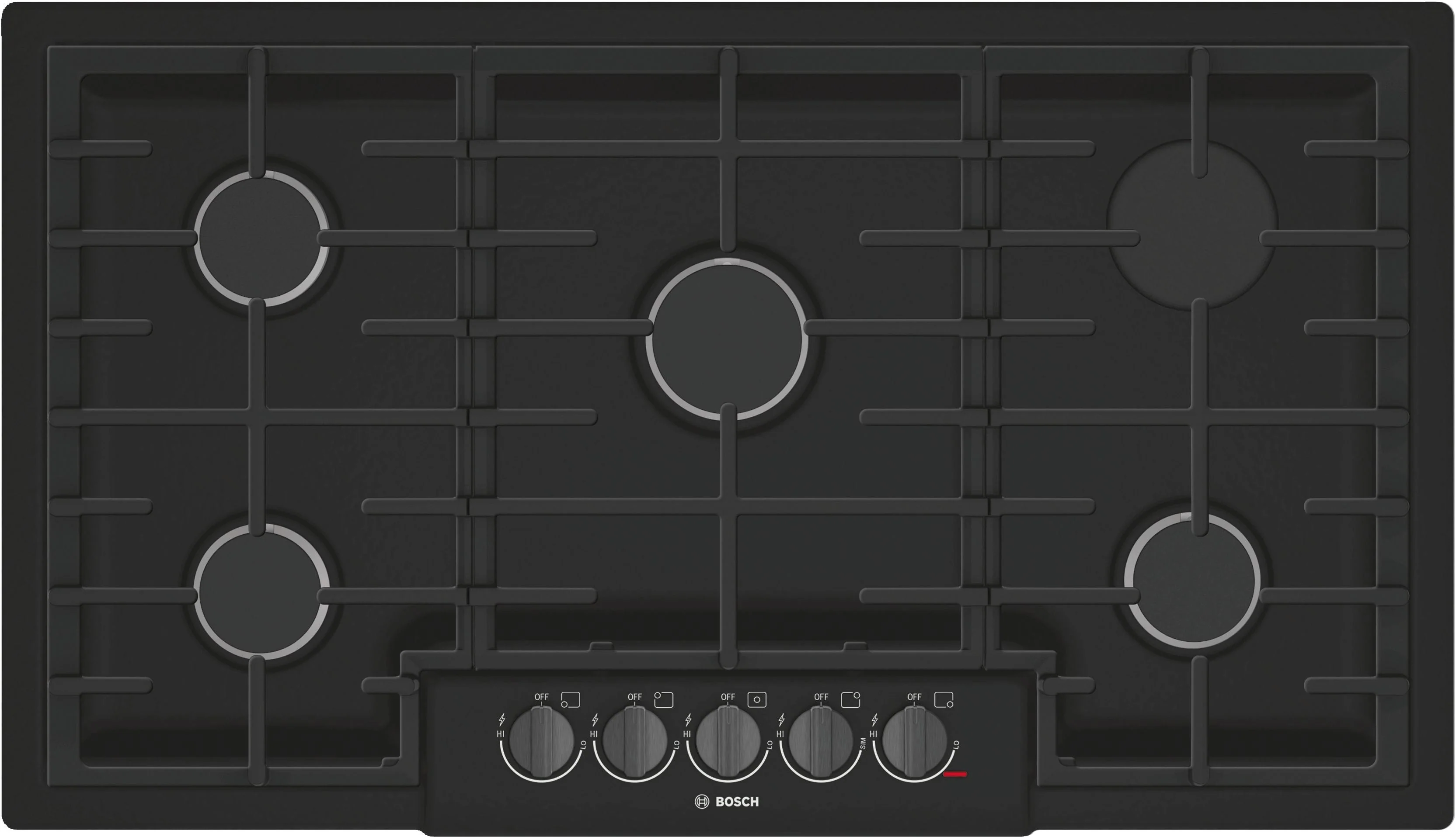Bosch Black Stainless Steel 800 Series 36-Inch Gas Cooktop - NGM8646UC