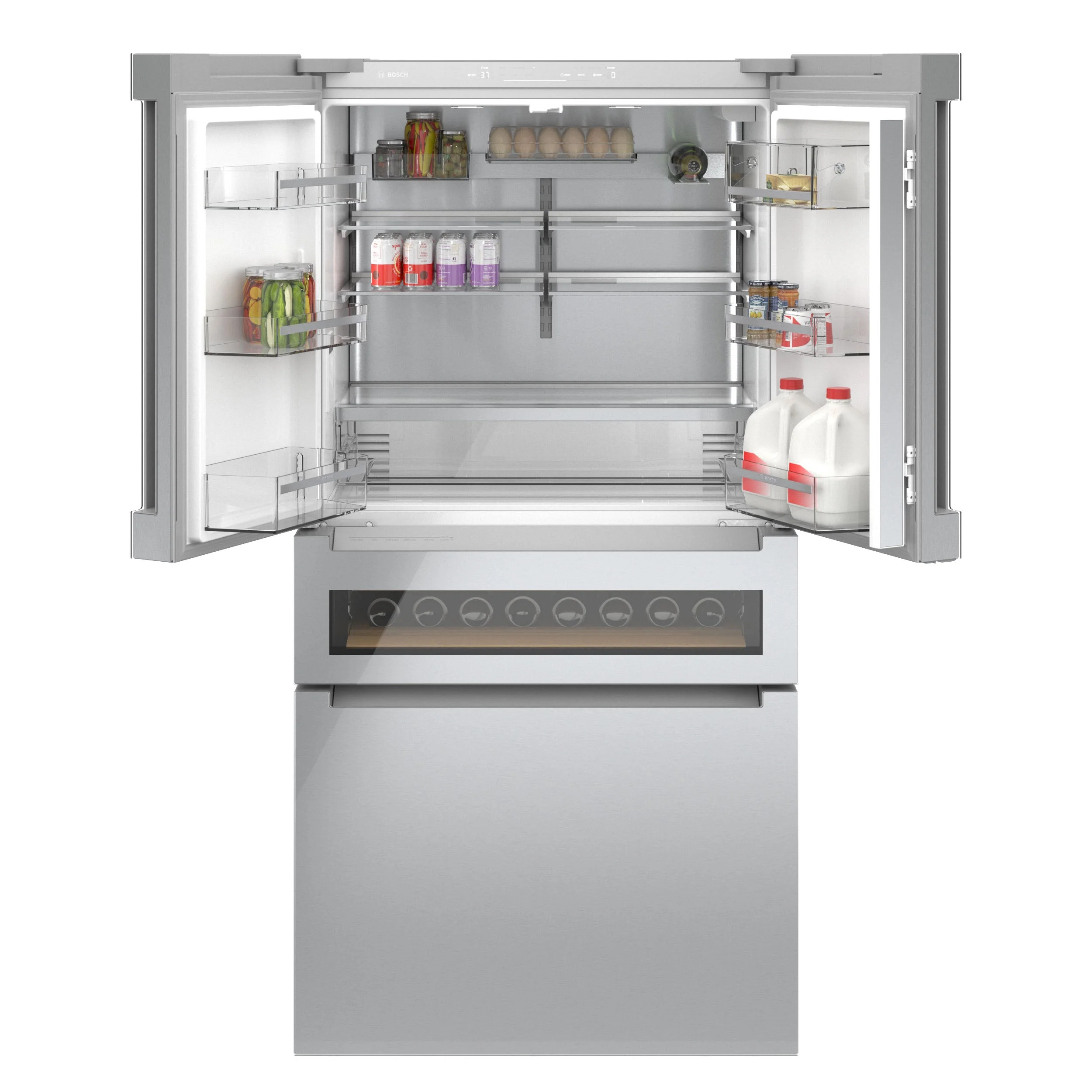 Bosch Stainless Steel Counter Depth French Door Refrigerator with Wine Drawer (21.2 Cu.Ft) - B36CL81ENG - Image 2