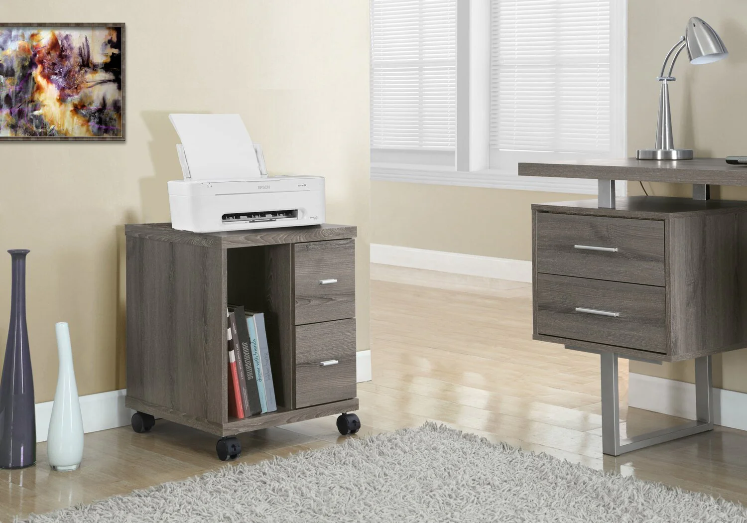 Brandt Filing Cabinet - Dark Taupe - Image 2