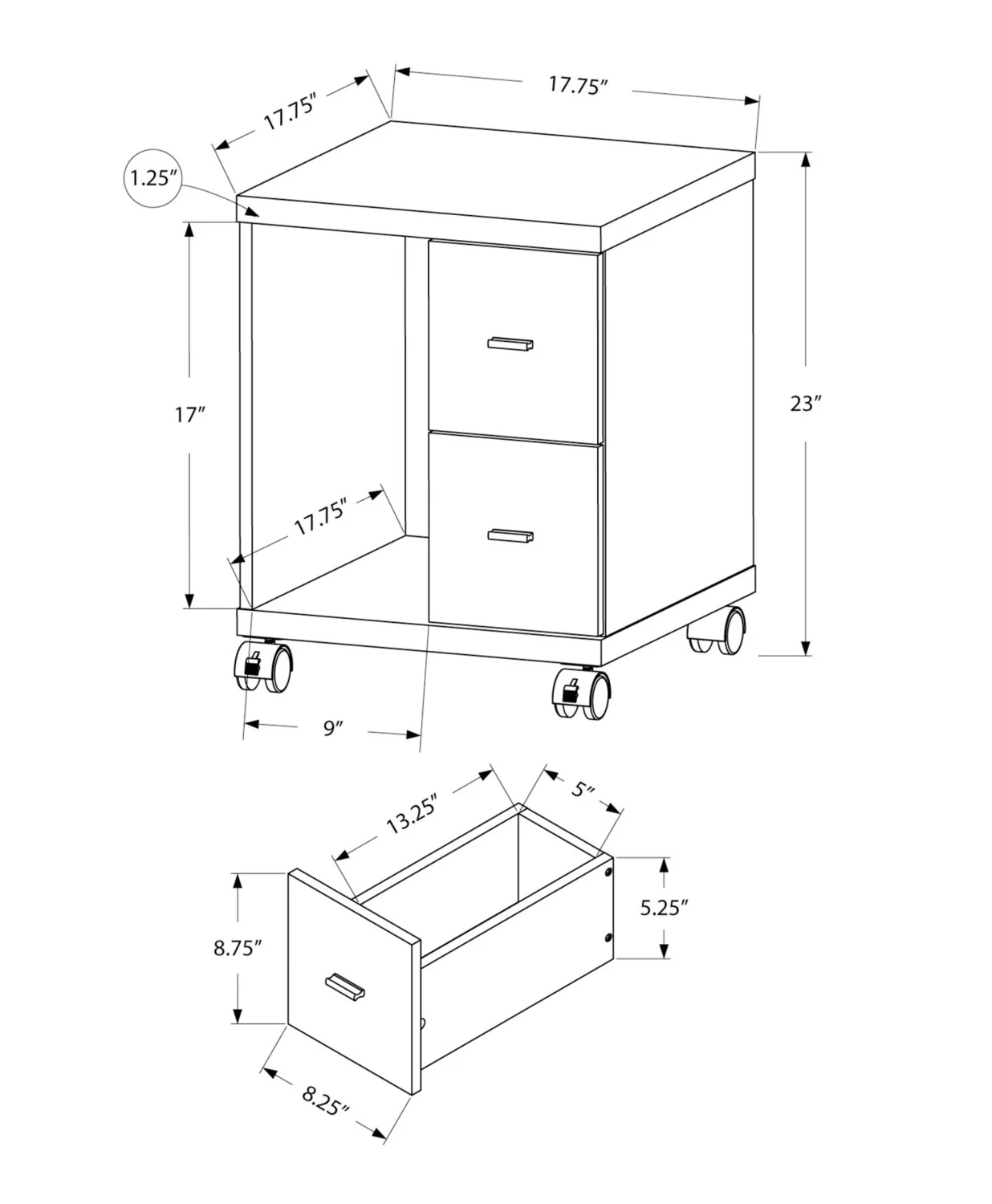 Brandt Filing Cabinet - Dark Taupe - Image 4