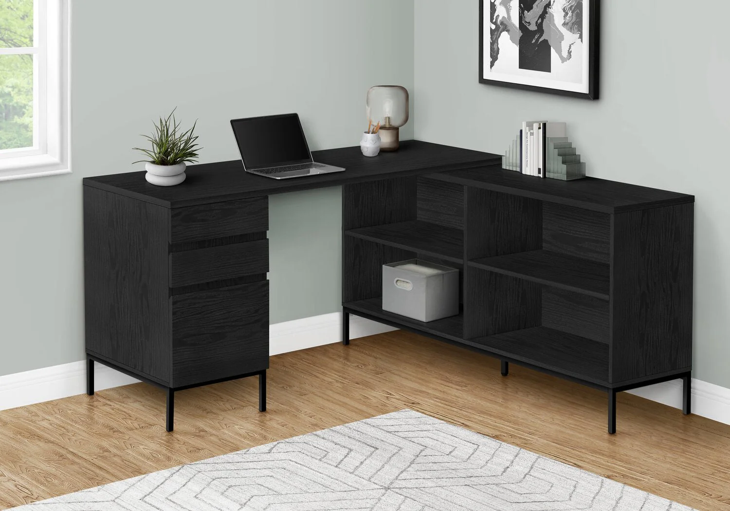 Bryker L-Shaped Desk - Black - Image 2
