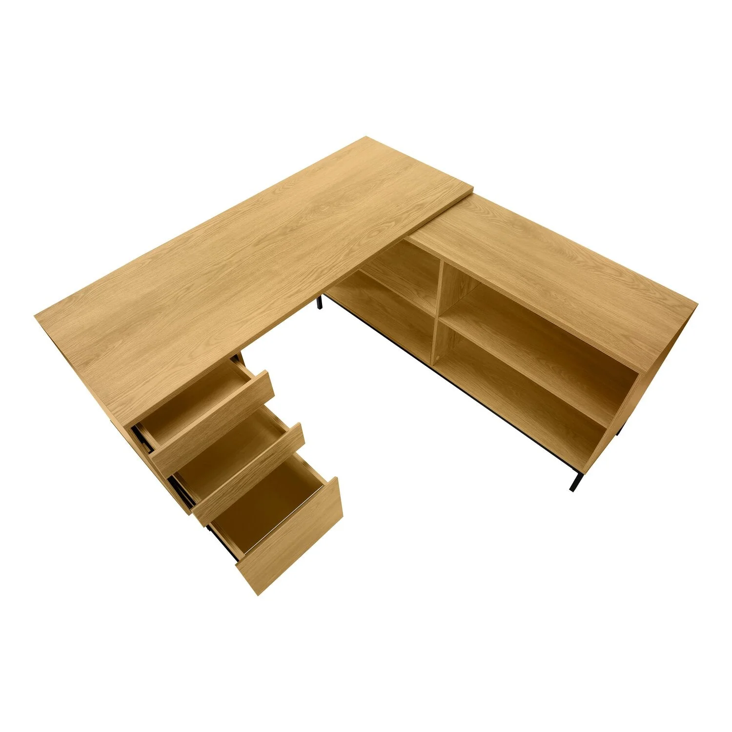 Bryker L-Shaped Desk - Oak - Image 5