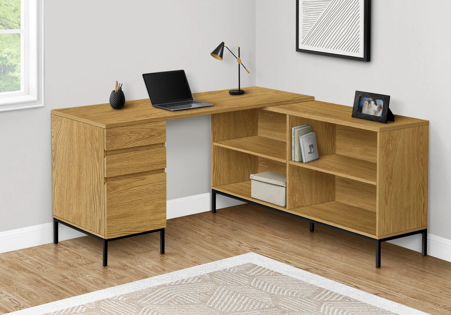 Bryker L-Shaped Desk - Oak - Image 8