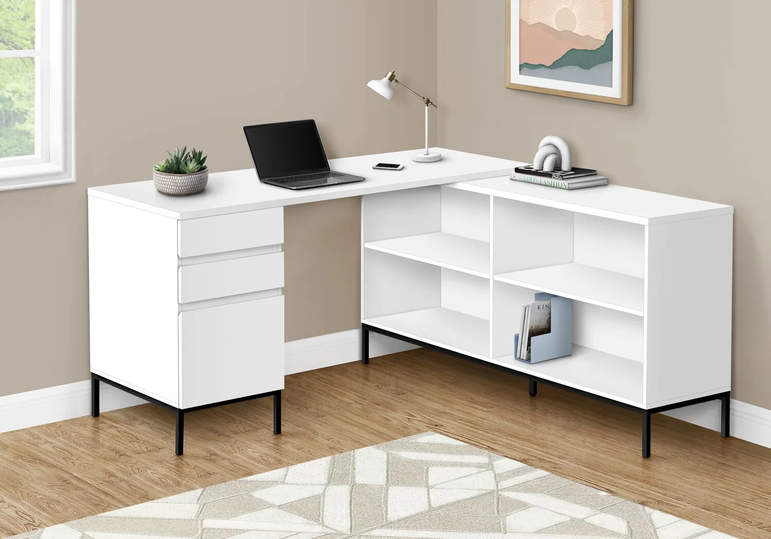 Bryker L-Shaped Desk - White - Image 2