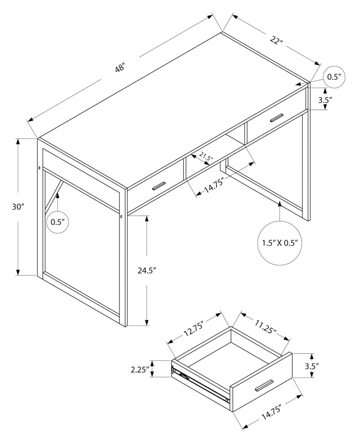 Burr Desk - Taupe - Image 4