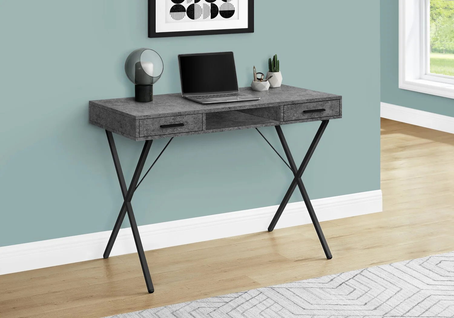 Byng Desk - Grey Stone-Look - Image 3