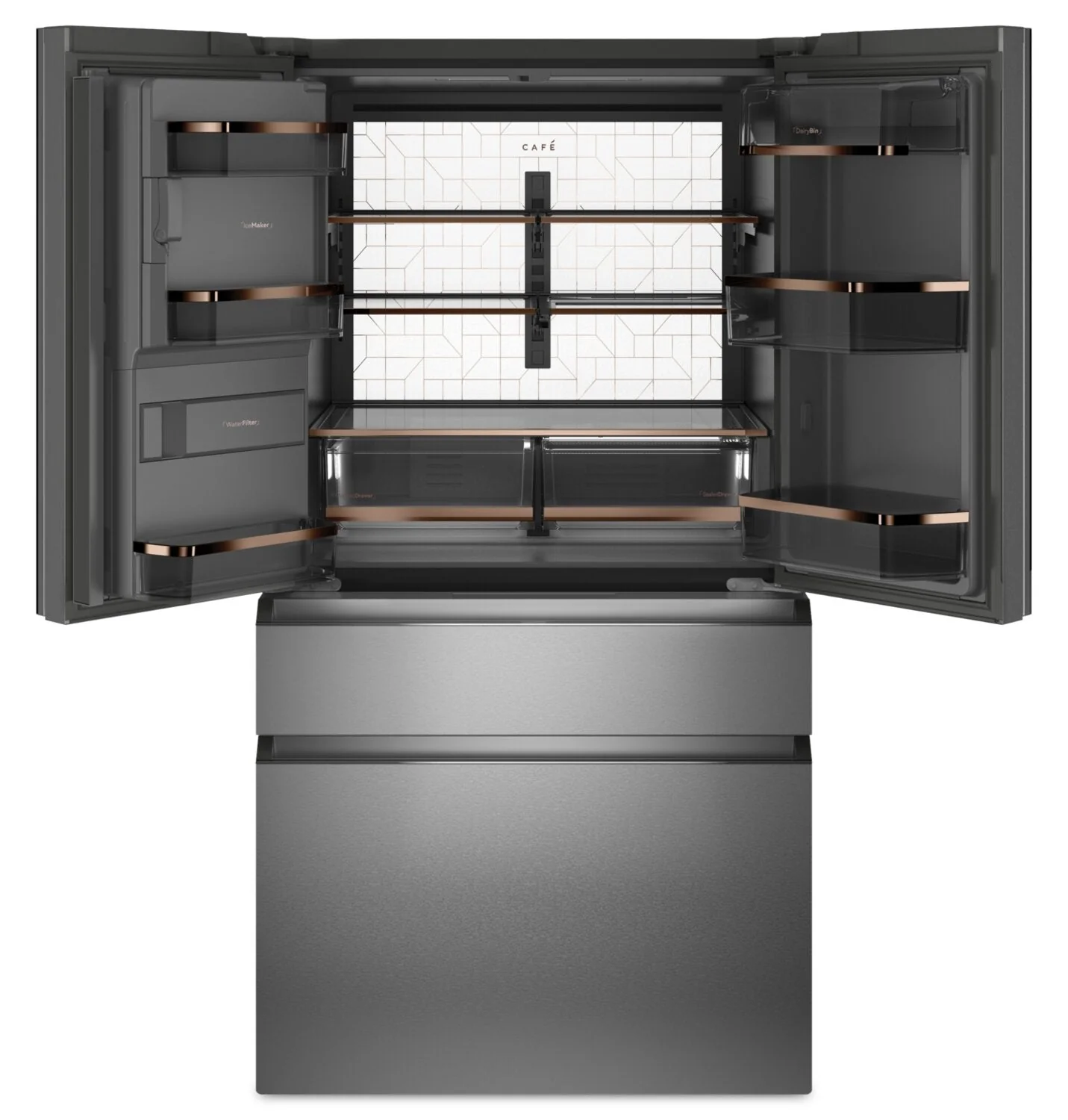 Café 22.3 Cu. Ft. Counter-Depth 4-Door French-Door Refrigerator - CXE22DM5PS5 - Image 3