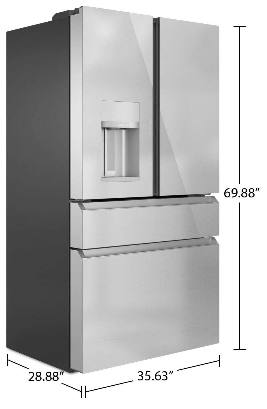 Café 22.3 Cu. Ft. Counter-Depth 4-Door French-Door Refrigerator - CXE22DM5PS5 - Image 8