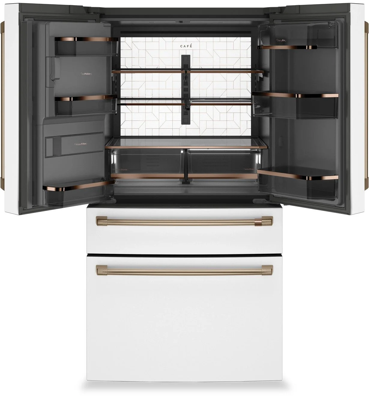 Café 22.3 Cu. Ft. Counter-Depth 4-Door French-Door Refrigerator - CXE22DP4PW2 - Image 3