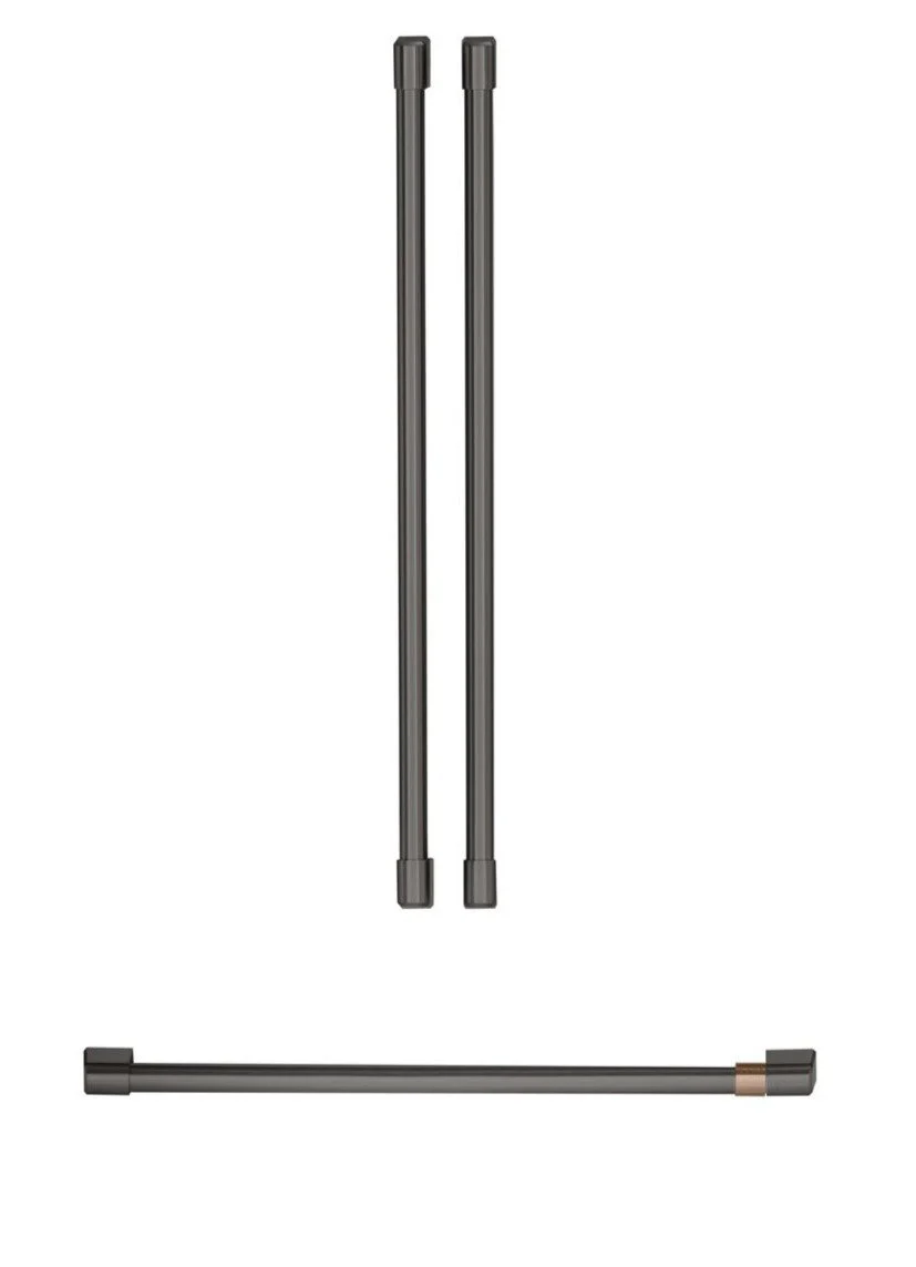 Cafe 3-Piece Handle Kit for French-Door Refrigerator in Brushed Black - CXMB3H3PNBT