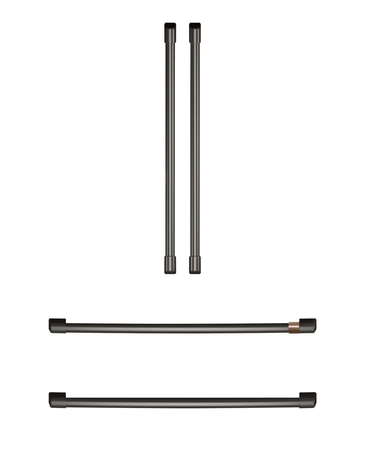 Cafe 4-Piece Brushed Black Handle Kit for French-Door Refrigerator - CXQB4H4PNBT