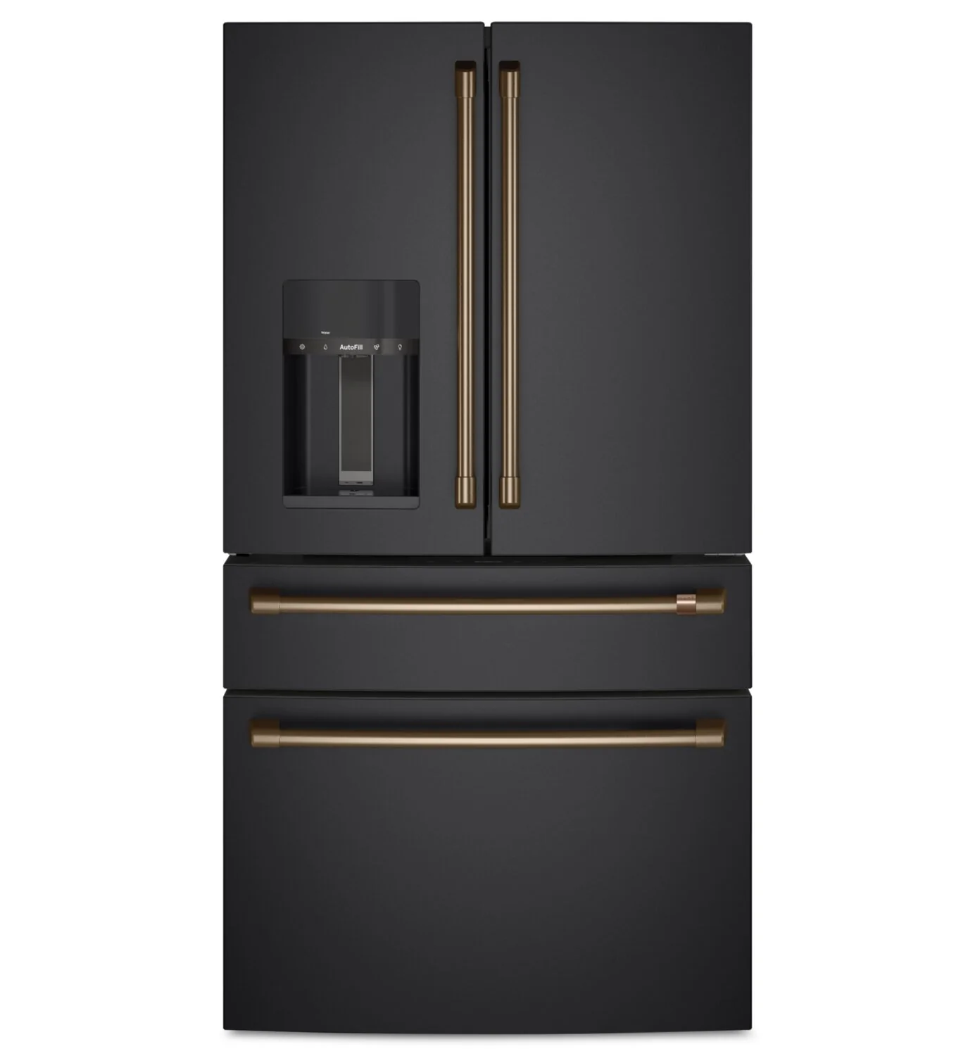 Cafe 4-Piece Brushed Bronze Handle Kit for French-Door Refrigerator - CXQB4H4PNBZ - Image 2
