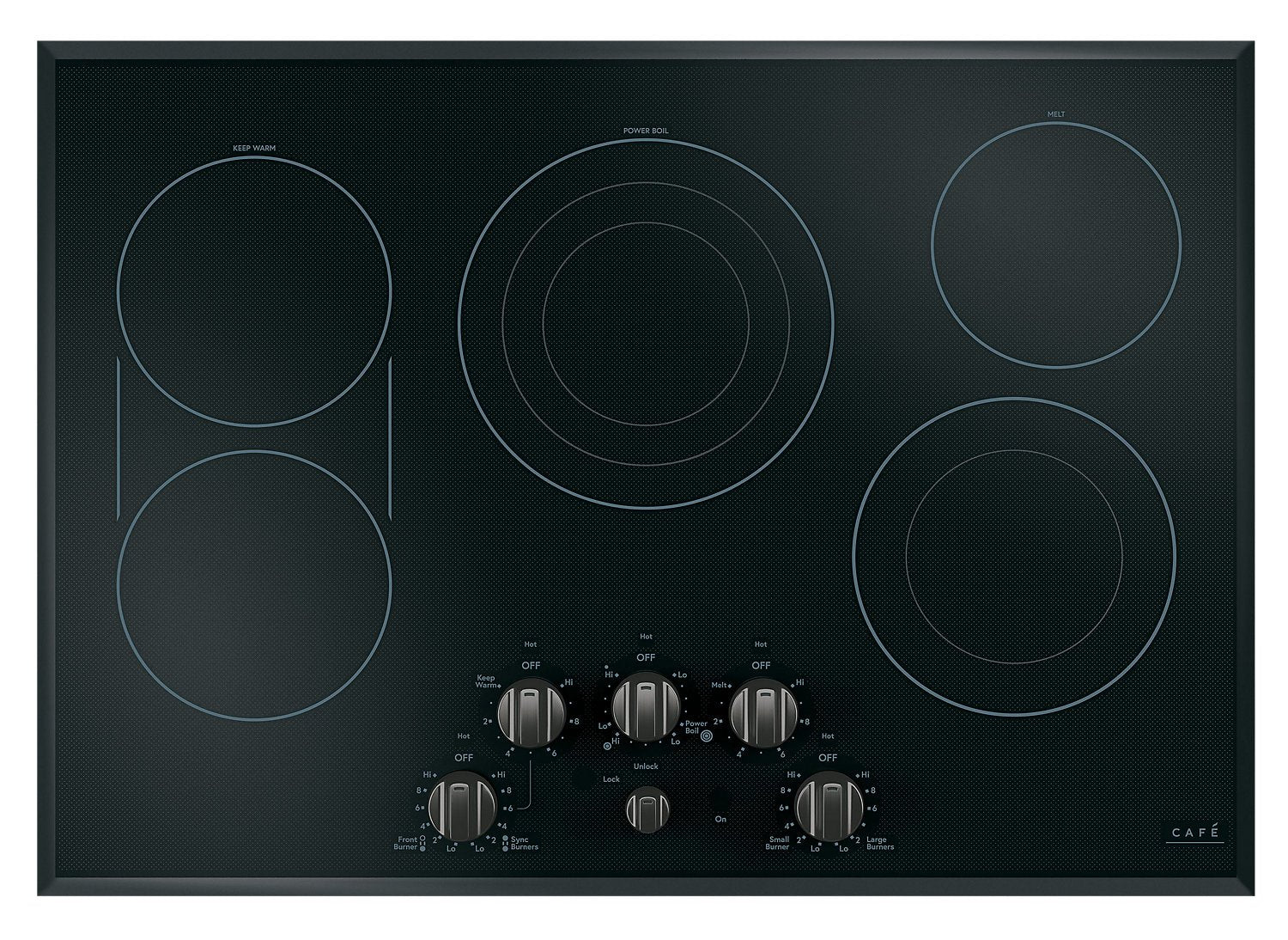 Café 5-Piece Electric Cooktop Brushed Black Knobs - CXCE1HKPMBT - Image 3