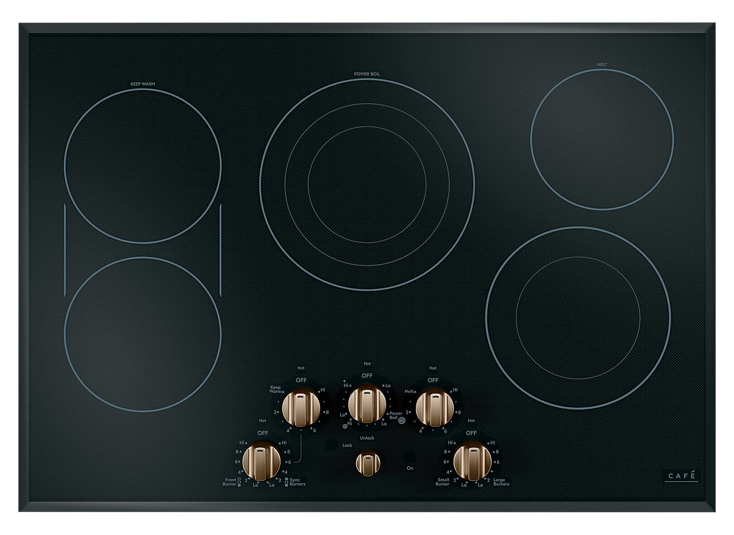 Café 5-Piece Electric Cooktop Brushed Bronze Knobs - CXCE1HKPMBZ - Image 3