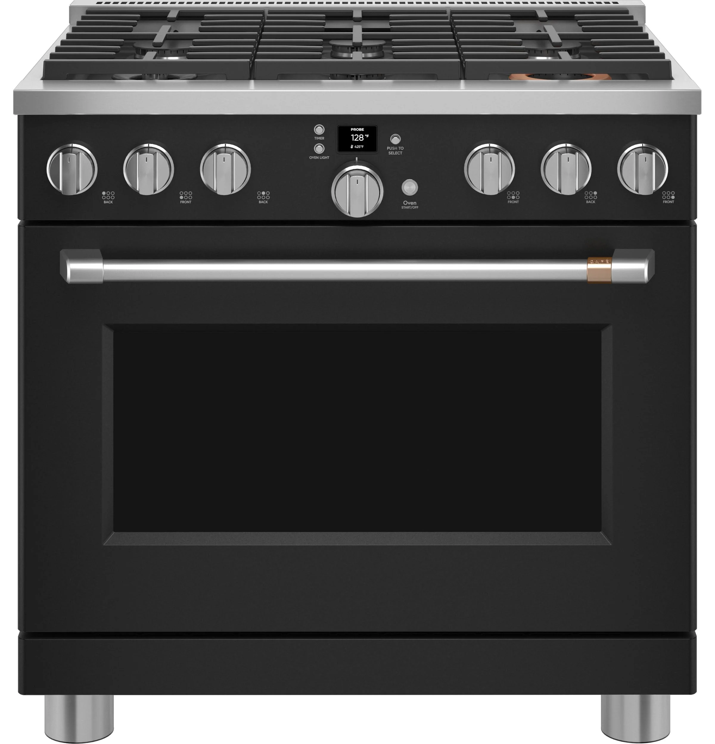Café Matte Black 36" All-Gas Commercial-Style Smart Range (6.2 Cu.Ft) - CGY366P3TD1