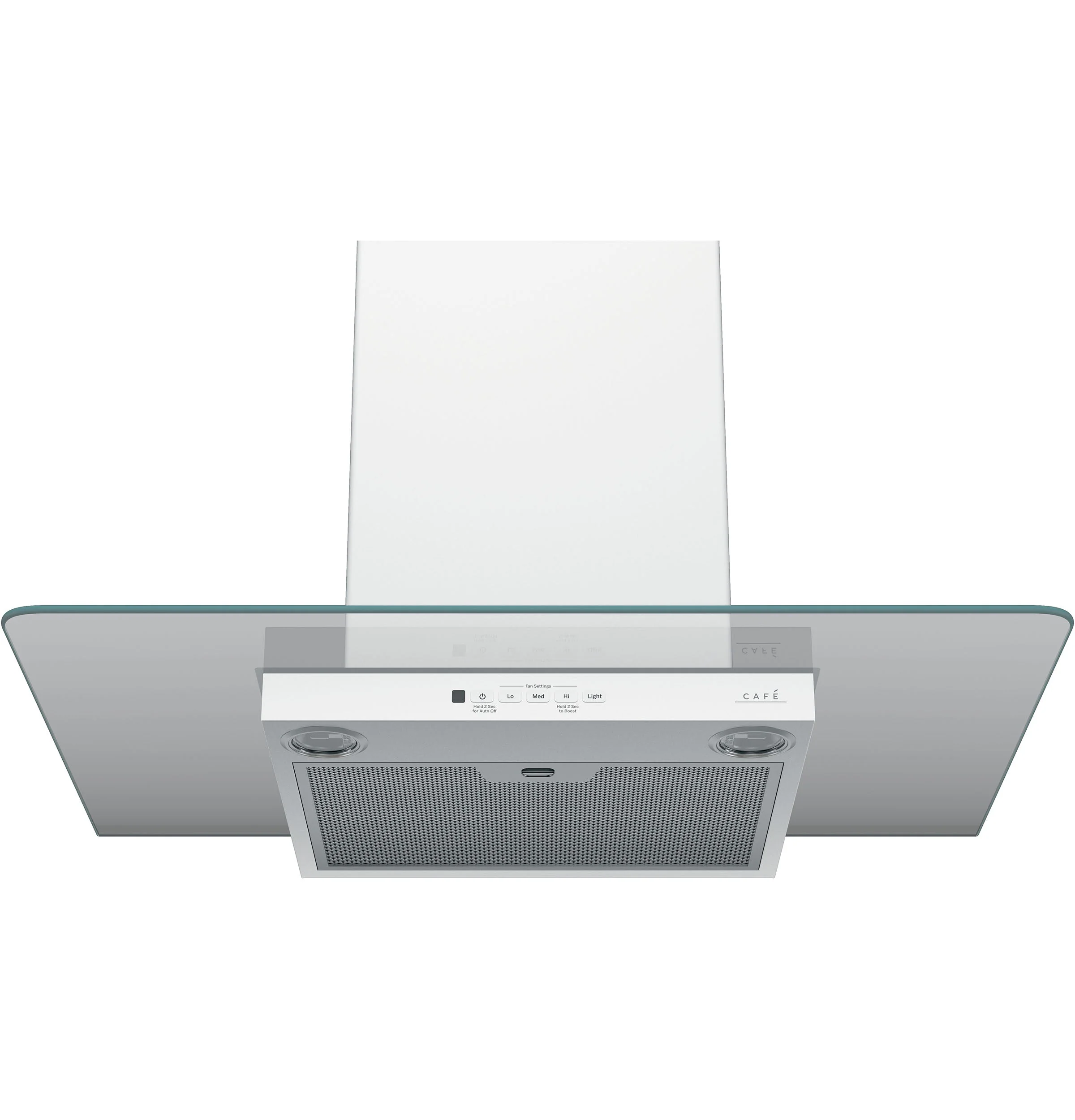 Café Matte White 30" 350-CFM Wall-Mount Glass Canopy Chimney Hood - CVW73014MWM