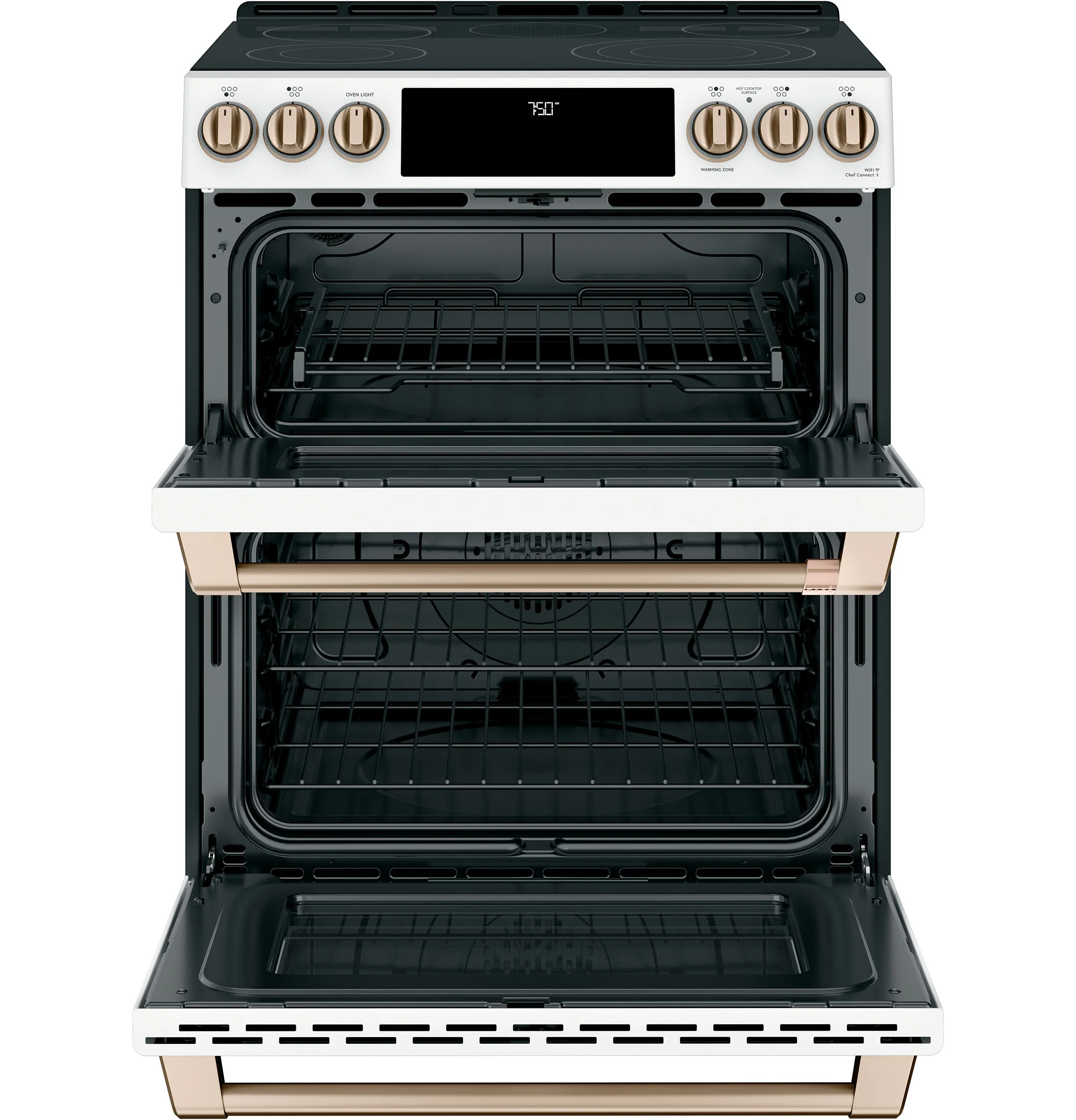 Café™ Matte White 30" Slide-In Front Control Radiant and Convection Double Oven Range (6.7 Cu.Ft) - CCES750P4MW2 - Image 3