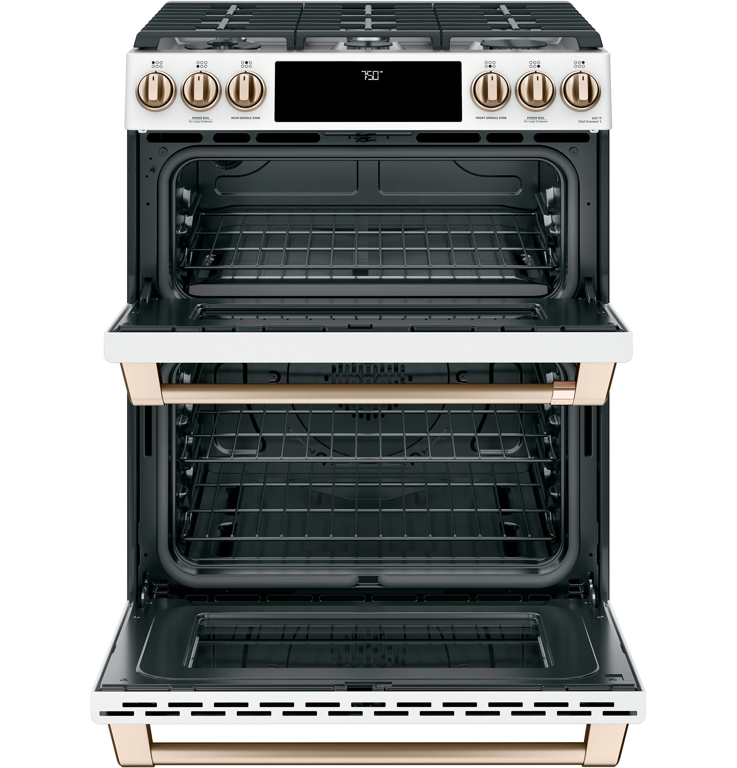 Café™ Matte White 30" Slide-In Gas Double Oven with Convection Range (6.7 Cu.Ft) - CCGS750P4MW2 - Image 2