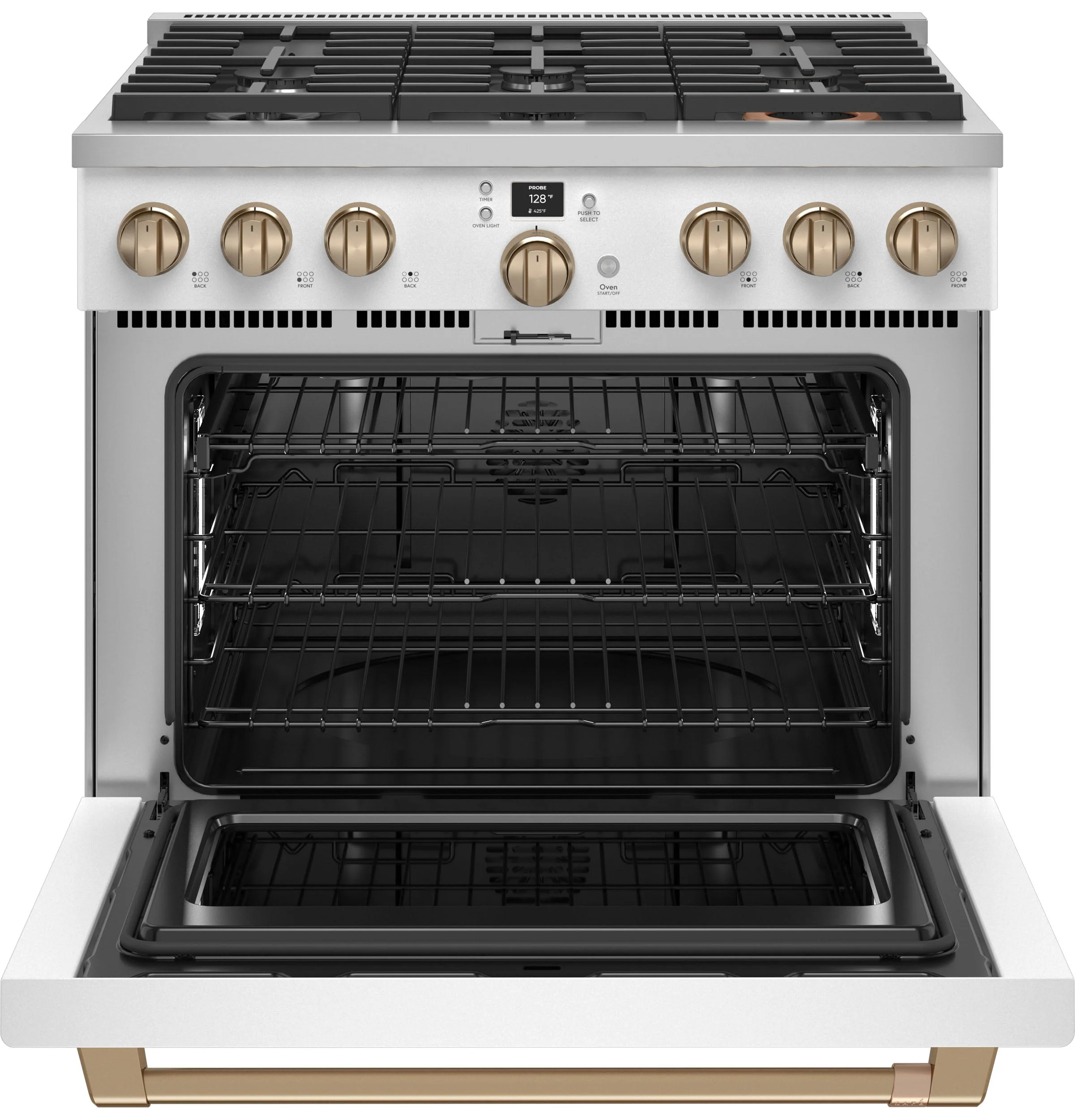 Café Matte White 36" Commercial-Style 6-Burner Dual-Fuel Smart Range (5.75 Cu.Ft) - C2Y366P4TW2 - Image 3