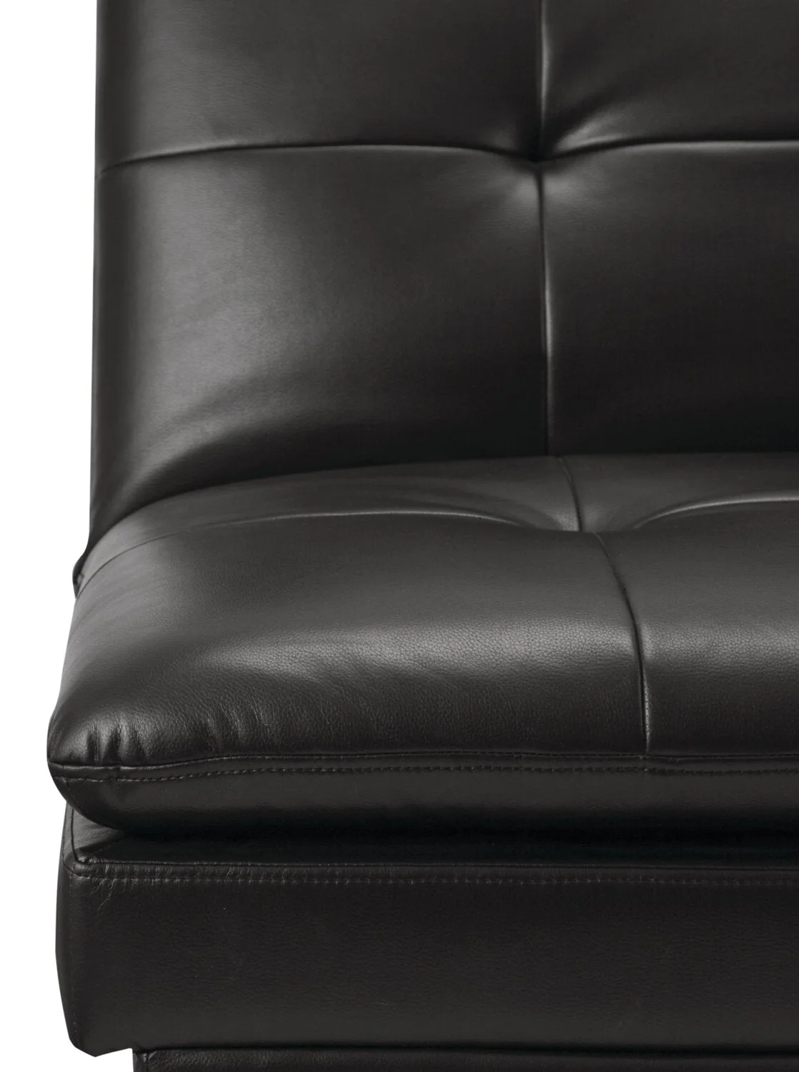 Calder Leather-Look Fabric Futon - Black - Image 4