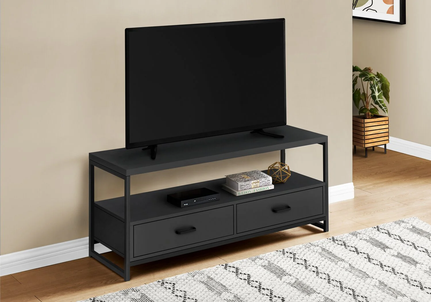 Cardiff 48" TV Stand - Black - Image 4