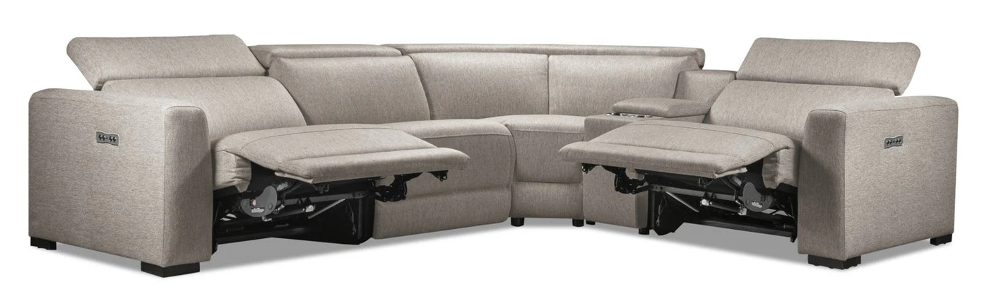 Catania 5-Piece Power Reclining Sectional - Grey